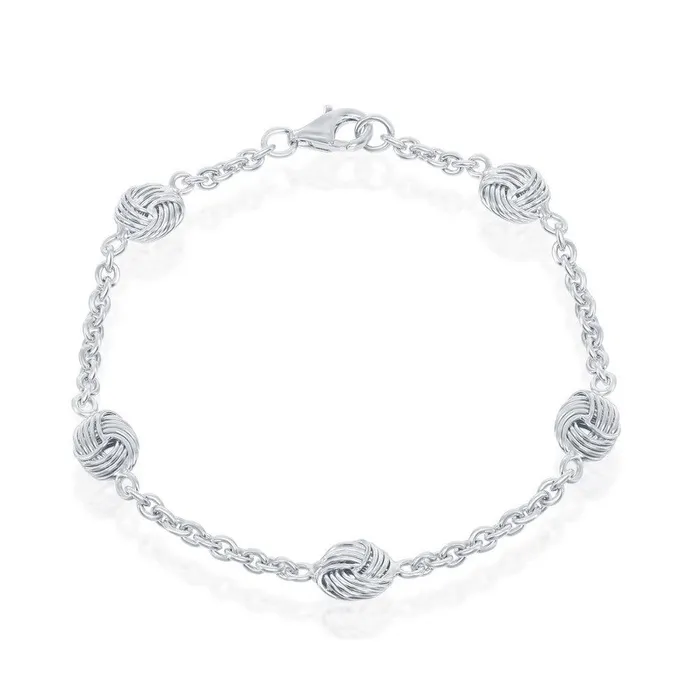 Sterling Silver Love Knot Linked Bracelet 725 Classic Bracelets