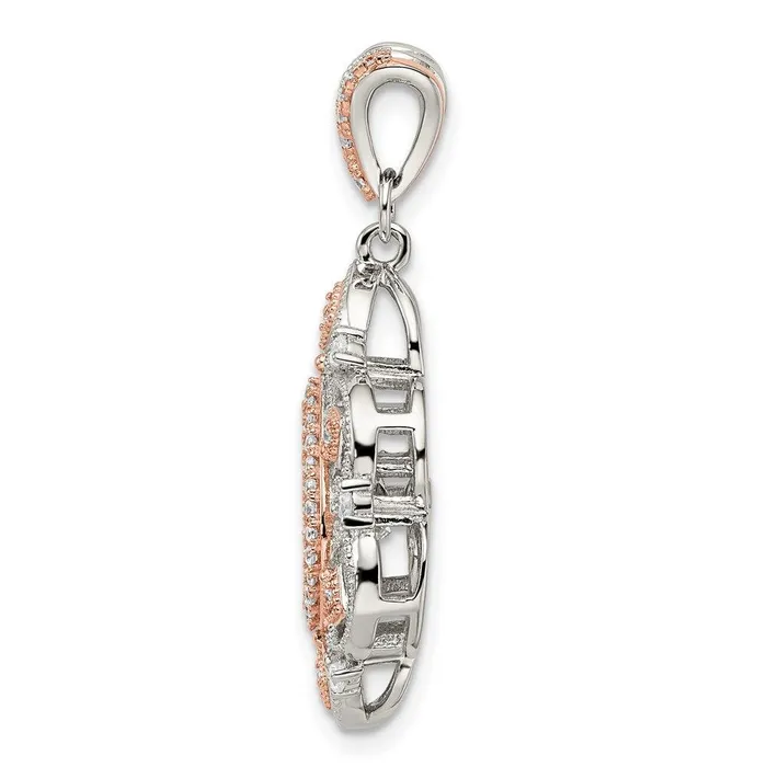 Sterling Silver Platplate Rosetone Vibrant Swarovski Zirconia Fancy Penda Jewelry Rings Sterling Silver Platplate Rosetone Vibrant Swarovski Zirconia Fancy Penda Jewelry Rings