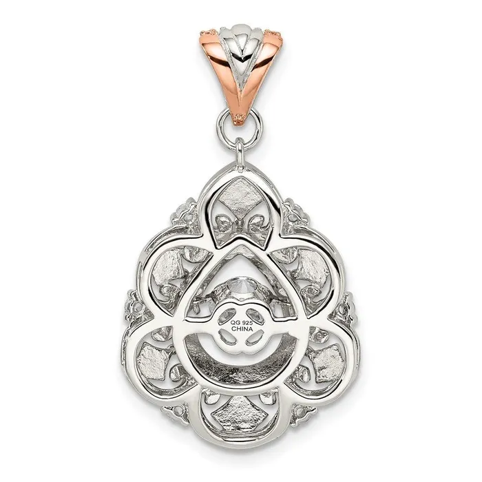 Sterling Silver Platplate Rosetone Vibrant Swarovski Zirconia Fancy Penda Jewelry Rings Sterling Silver Platplate Rosetone Vibrant Swarovski Zirconia Fancy Penda Jewelry Rings