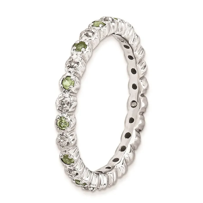 Sterling Silver Stackable Expressions Peridot Diamond Ring QSK539 Stackable Expressions Rings Sterling Silver Stackable Expressions Peridot Diamond Ring QSK539 Stackable Expressions Rings