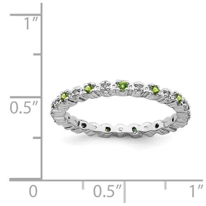Sterling Silver Stackable Expressions Peridot Diamond Ring QSK539 Stackable Expressions Rings Sterling Silver Stackable Expressions Peridot Diamond Ring QSK539 Stackable Expressions Rings