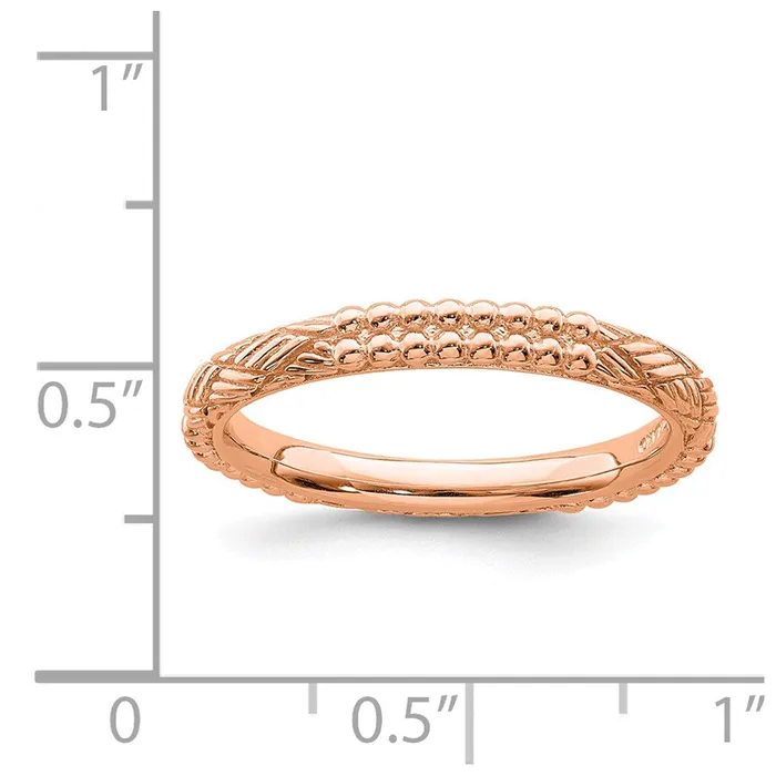 Sterling Silver Stackable Expressions Rose Goldplated Patterned Ring QSK1563 Stackable Expressions Rings Sterling Silver Stackable Expressions Rose Goldplated Patterned Ring QSK1563 Stackable Expressions Rings