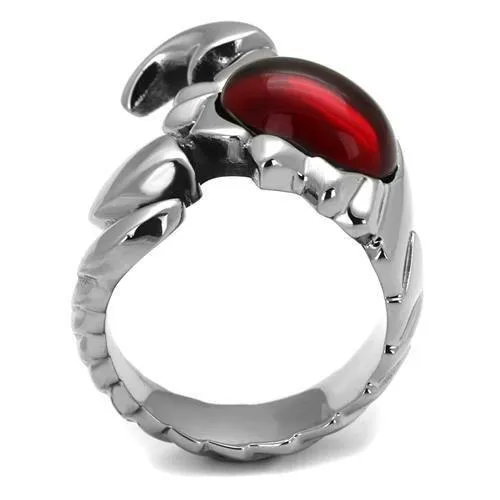 TK1969 High polished no plating Stainless Steel Ring with Synthetic Synthetic Glass in Siam Alamode Rings