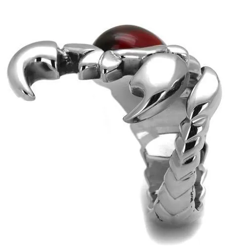 TK1969 High polished no plating Stainless Steel Ring with Synthetic Synthetic Glass in Siam Alamode Rings
