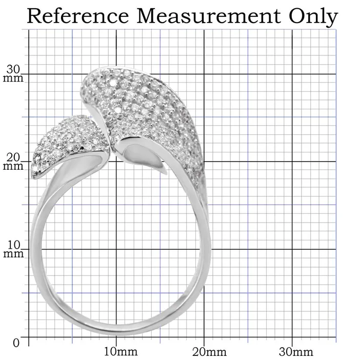 TS032 Rhodium 925 Sterling Silver Ring with AAA Grade CZ in Clear Alamode Rings