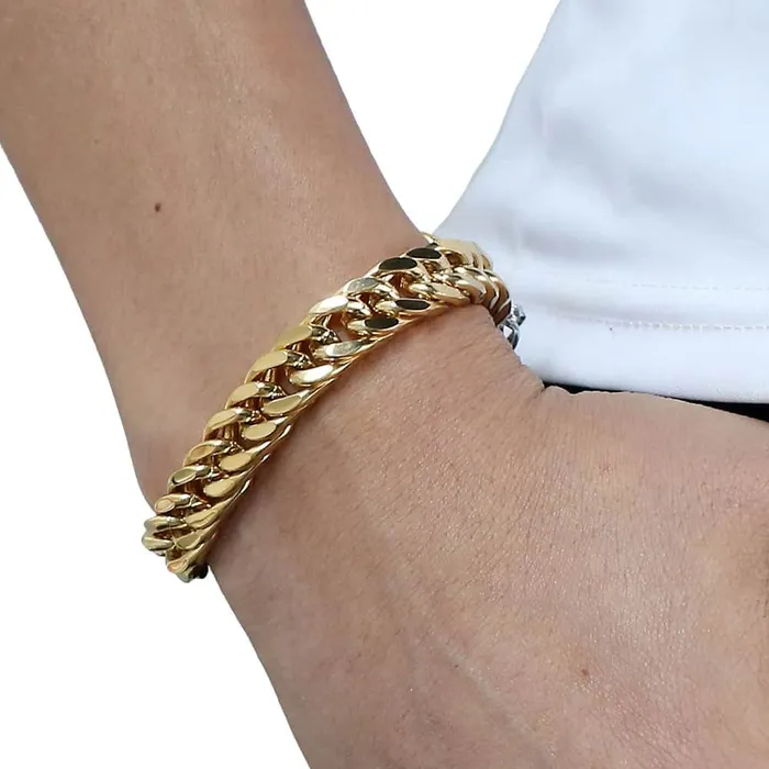 VVS Jewelry 10mm Double Curb Link Bracelet VVS Jewelry Bracelets