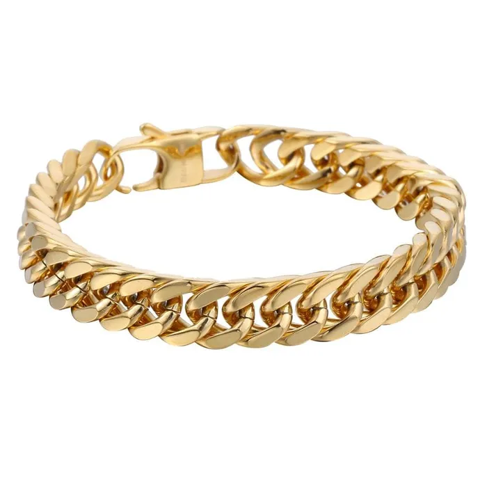 VVS Jewelry 10mm Double Curb Link Bracelet VVS Jewelry Bracelets