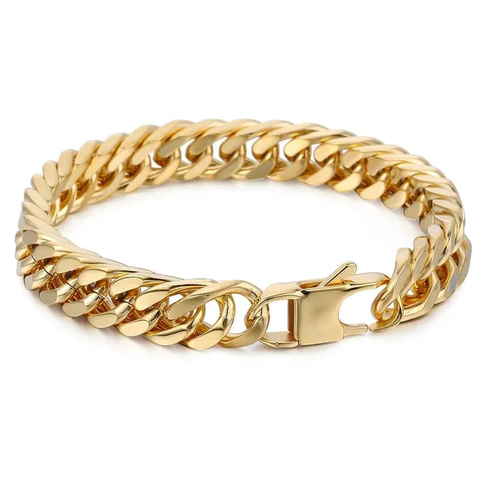 VVS Jewelry 10mm Double Curb Link Bracelet VVS Jewelry Bracelets