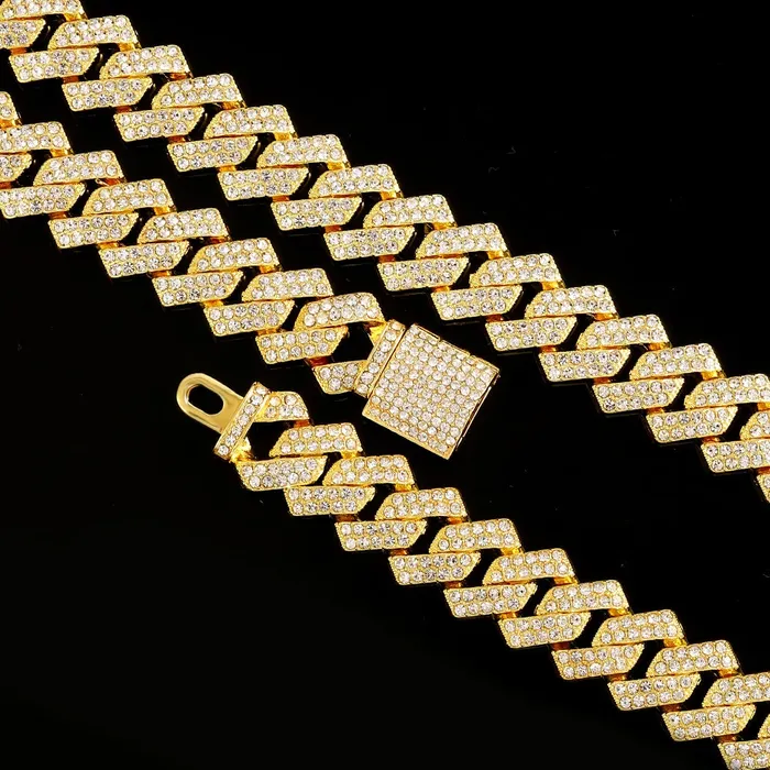 VVS Jewelry Bracelets 16mm Cuban Link Chain Cross Watch Bracelet Bundle Set