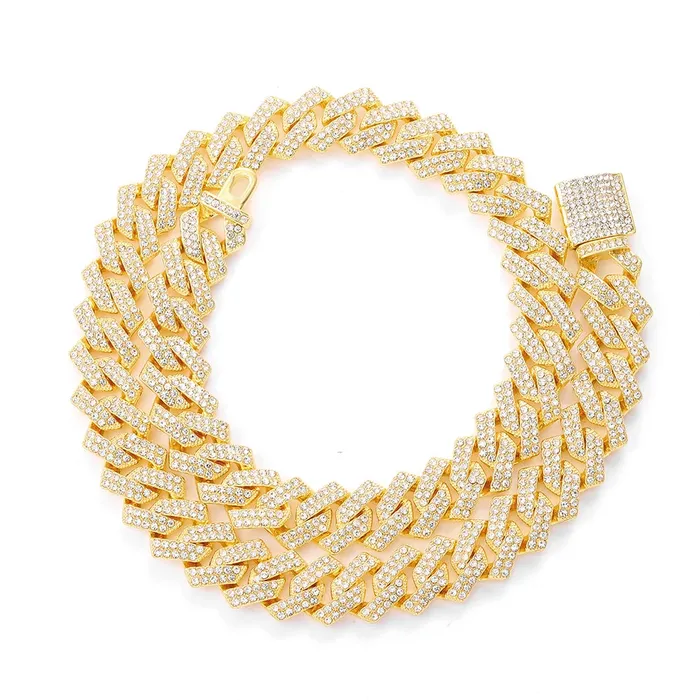 VVS Jewelry Bracelets 16mm Cuban Link Chain Cross Watch Bracelet Bundle Set