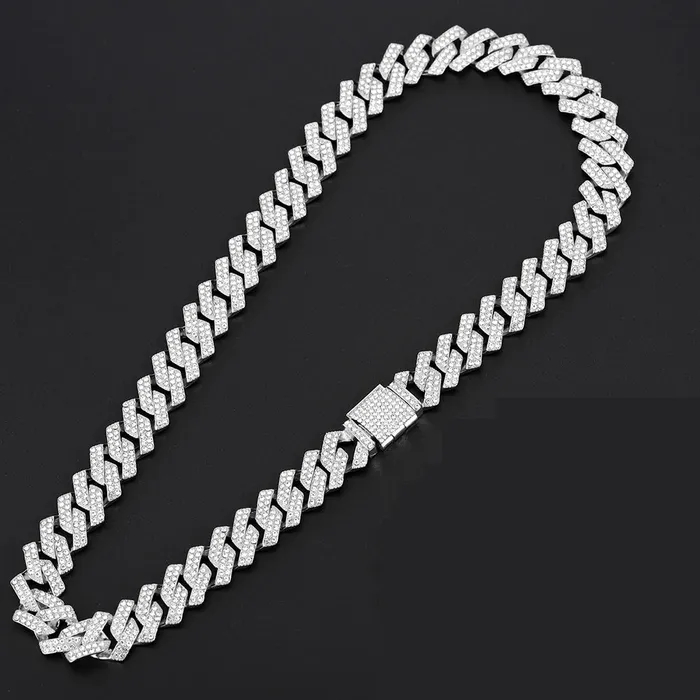 VVS Jewelry Bracelets 16mm Cuban Link Chain Cross Watch Bracelet Bundle Set