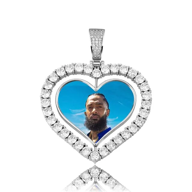 VVS Jewelry Necklaces VVS Jewelry Custom DoubleSided Heart Photo Chain