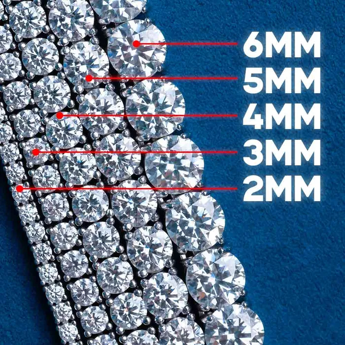 VVS jewelry Necklaces VVS Jewelry Moissanite Tennis Chain 14K Gold 925 Sterling Silver Sparkling Luxury for Men Women