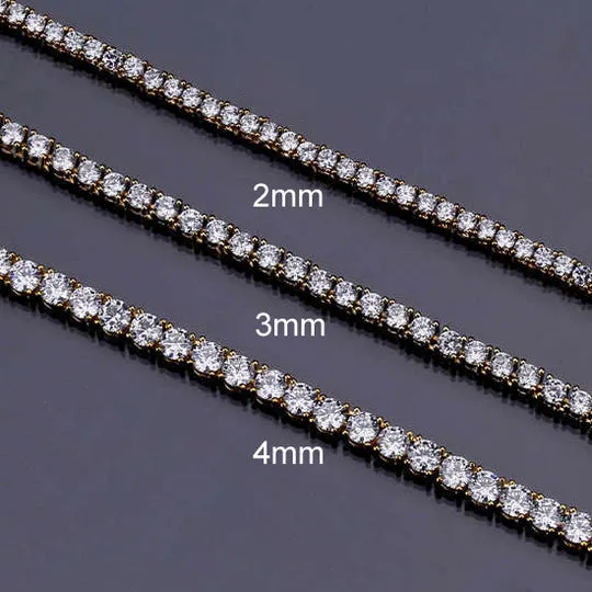 VVS jewelry Necklaces VVS Jewelry Moissanite Tennis Chain 14K Gold 925 Sterling Silver Sparkling Luxury for Men Women
