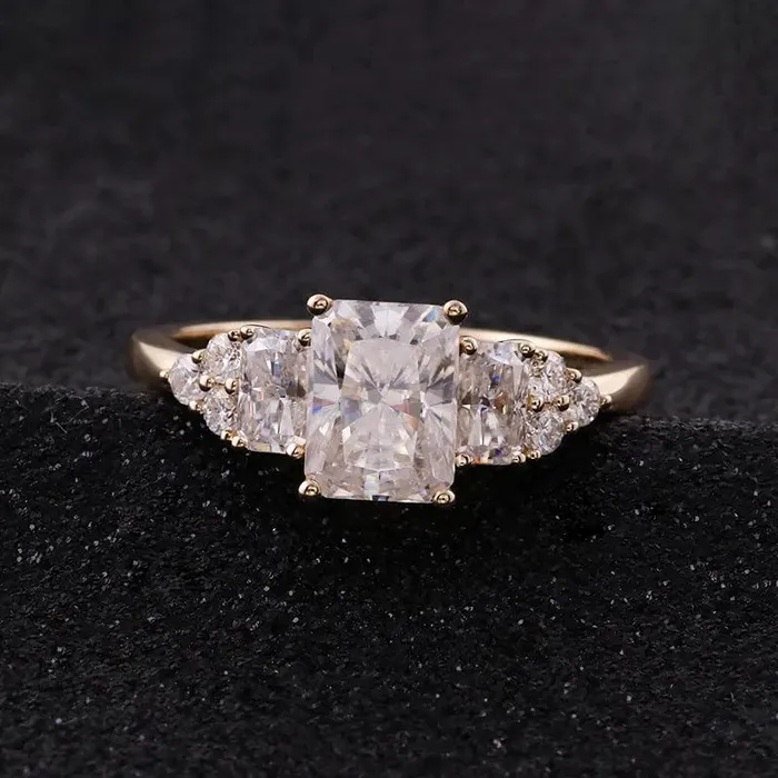 VVS Jewelry Rings 14K White Gold Moissanite Engagement Ring