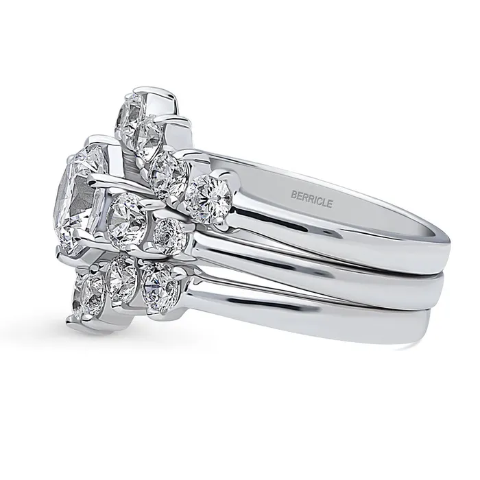 5Stone 7Stone CZ Stackable Ring Set in Sterling Silver BERRICLE Rings