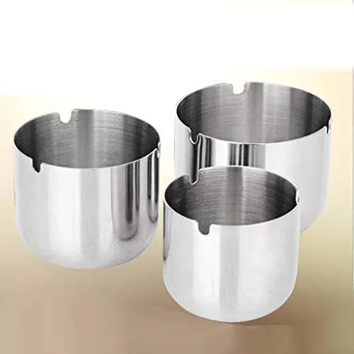 ATORSE Stainless Steel Ashtray Cup Home Bar Ktv Round Smoke Groove Ash Tray 9Cm Dropshipped via Social Commerce Network Bracelets