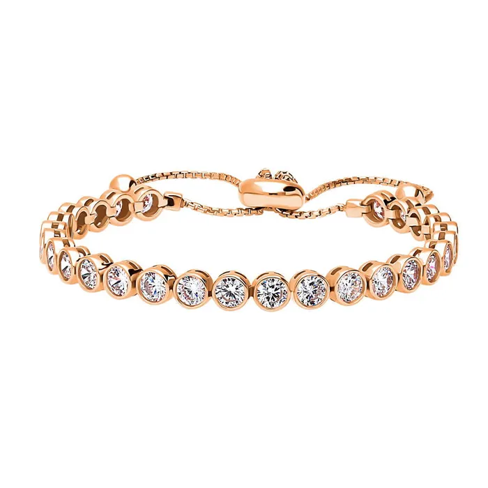 BERRICLE Bracelets Bubble Bar Bezel CZ Tennis Bracelet in Sterling Silver 59