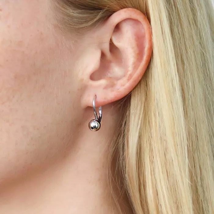 BERRICLE Earrings Bead Leverback Earrings in Sterling Silver