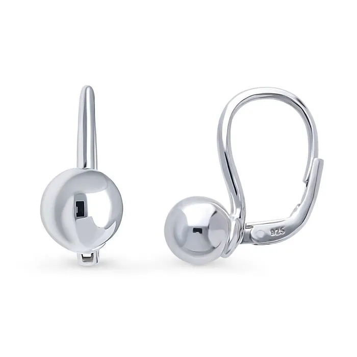 BERRICLE Earrings Bead Leverback Earrings in Sterling Silver