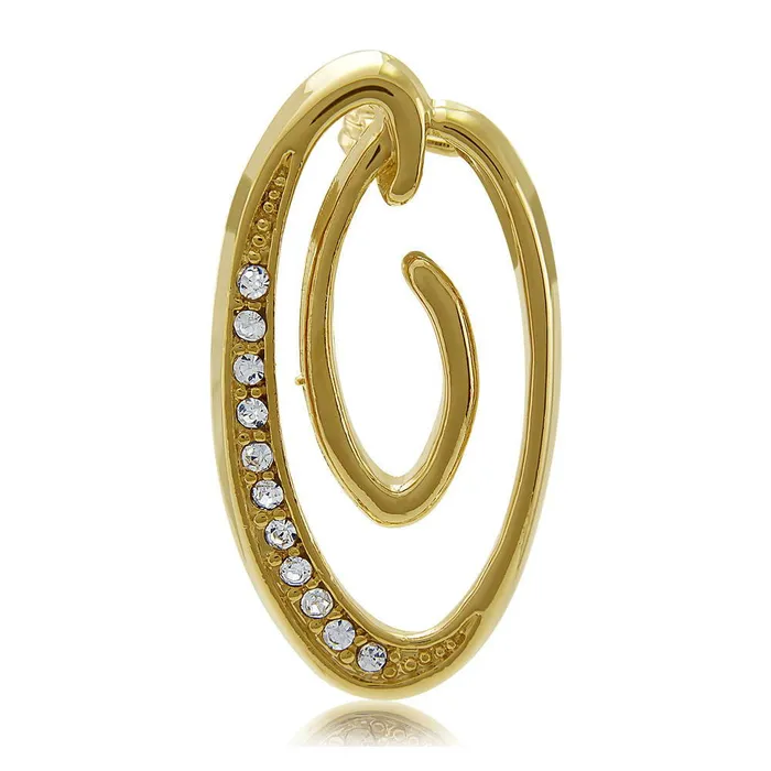 BERRICLE Earrings Initial Letter Pin in GoldTone