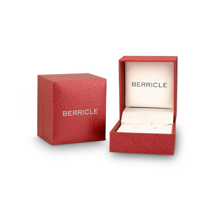 BERRICLE Halo Milgrain Octagon Sun Cut CZ Necklace in Sterling Silver Necklaces