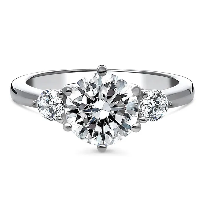 BERRICLE Rings 3Stone 2ct CZ Ring in Sterling Silver