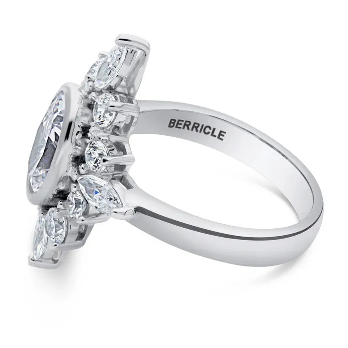BERRICLE Rings Flower Art Deco CZ Ring in Sterling Silver
