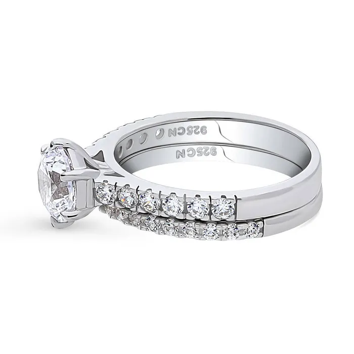 BERRICLE Rings Solitaire 125ct CZ Ring Set in Sterling Silver
