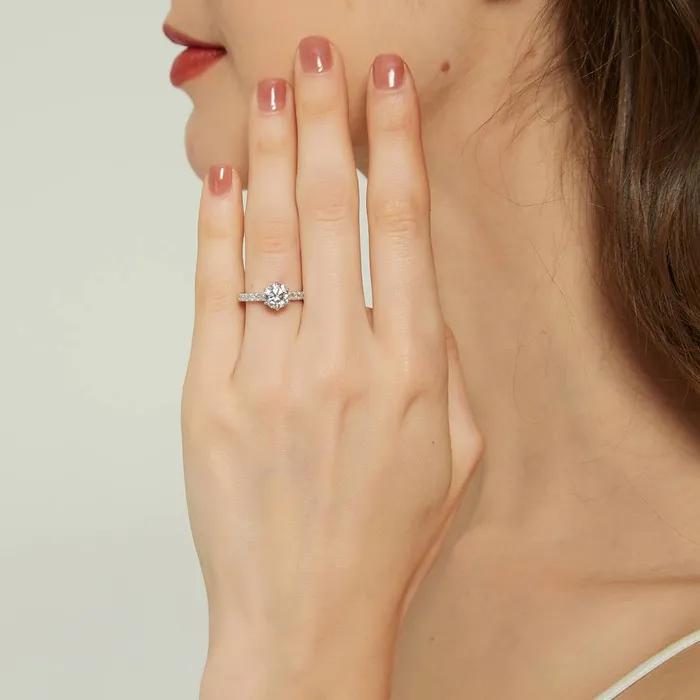 BERRICLE Rings Solitaire 125ct CZ Ring Set in Sterling Silver