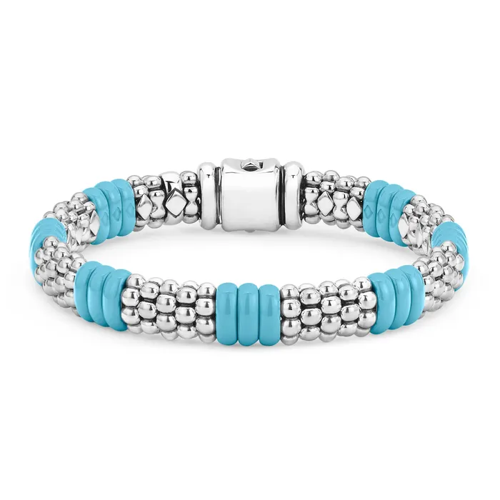 Blue Caviar Blue Ceramic Caviar Beaded Bracelet 9mm Lagos Bracelets