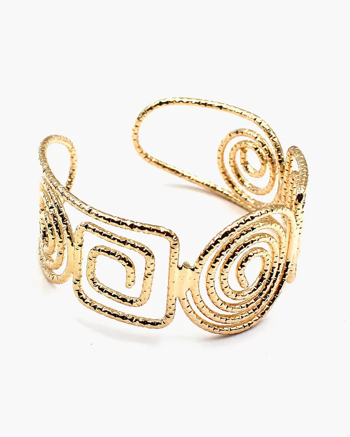 Bracelets 08172023 Geometric Pattern Wired Cuff Bracelet Bracelets 08172023 Geometric Pattern Wired Cuff Bracelet