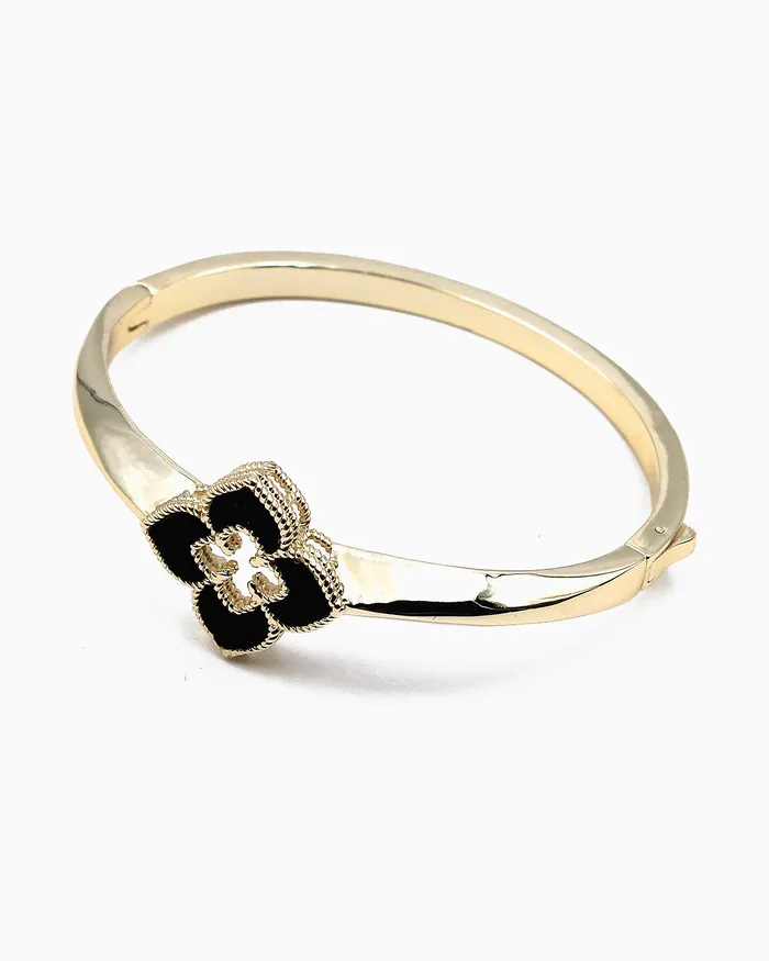 Bracelets Epoxy Finished Flower Bangle Bracelet 02072024