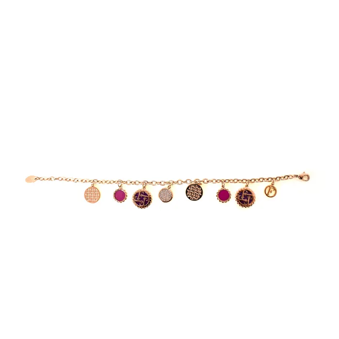 Bracelets Ferre Milano Ferre Milano Bracelet Ip Rosegold With Circle Purple Red Stone Bracelets Ferre Milano Ferre Milano Bracelet Ip Rosegold With Circle Purple Red Stone