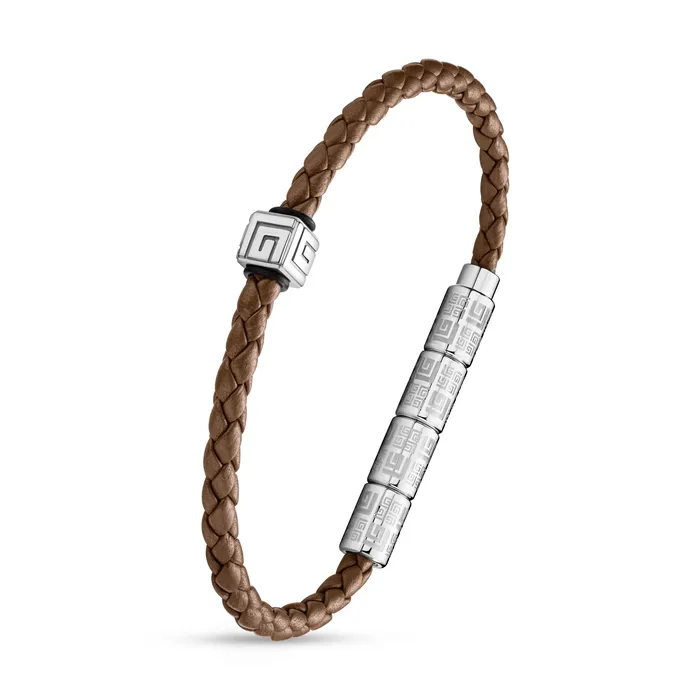 Bracelets Guy Laroche Guy Laroche Gabriel Gents StainlessSteel Bracelet With Brown Leather Bracelets Guy Laroche Guy Laroche Gabriel Gents StainlessSteel Bracelet With Brown Leather