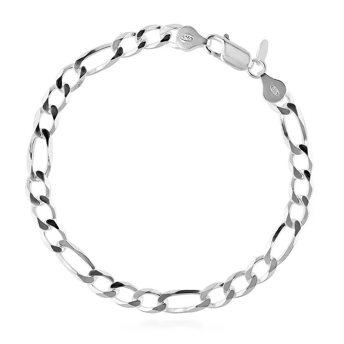 Bracelets Italian Figaro Chain Bracelet in Sterling Silver 6mm BERRICLE