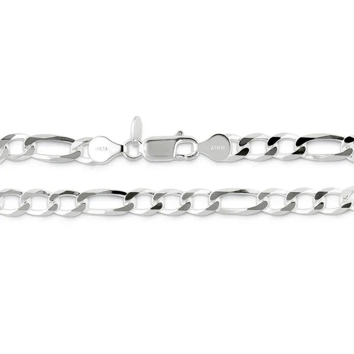 Bracelets Italian Figaro Chain Bracelet in Sterling Silver 6mm BERRICLE