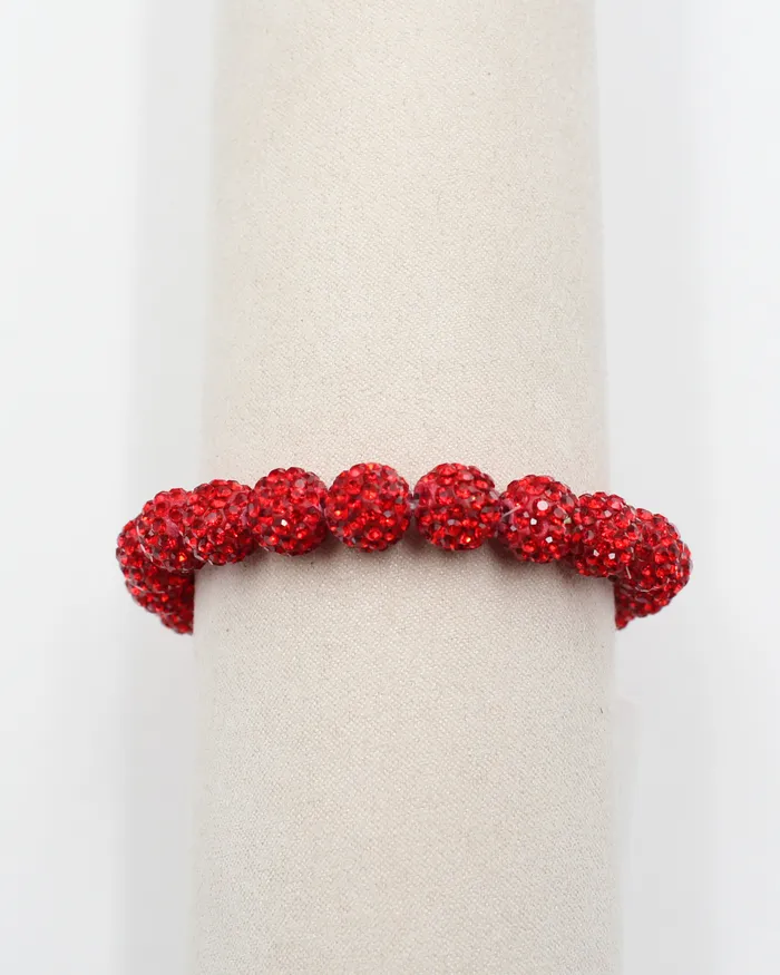 Bracelets NOV2024 Red Sparkly Stretchy Bracelet