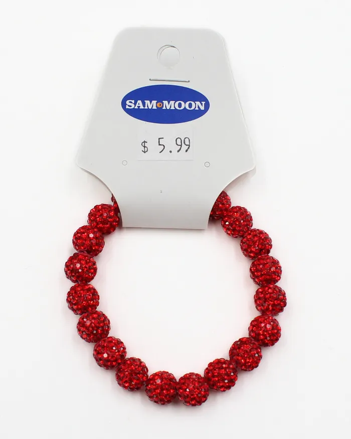 Bracelets NOV2024 Red Sparkly Stretchy Bracelet Bracelets NOV2024 Red Sparkly Stretchy Bracelet