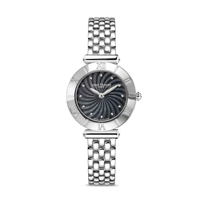 Bracelets Saint Honore Saint Honore Gala Womens Black MOP Stainless Steel Silver Watch Bracelets Saint Honore Saint Honore Gala Womens Black MOP Stainless Steel Silver Watch
