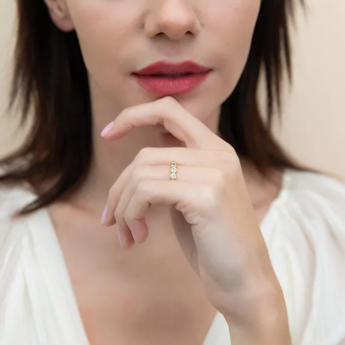 Bubble Bezel CZ Eternity Ring in Gold Flashed Sterling Silver BERRICLE Rings