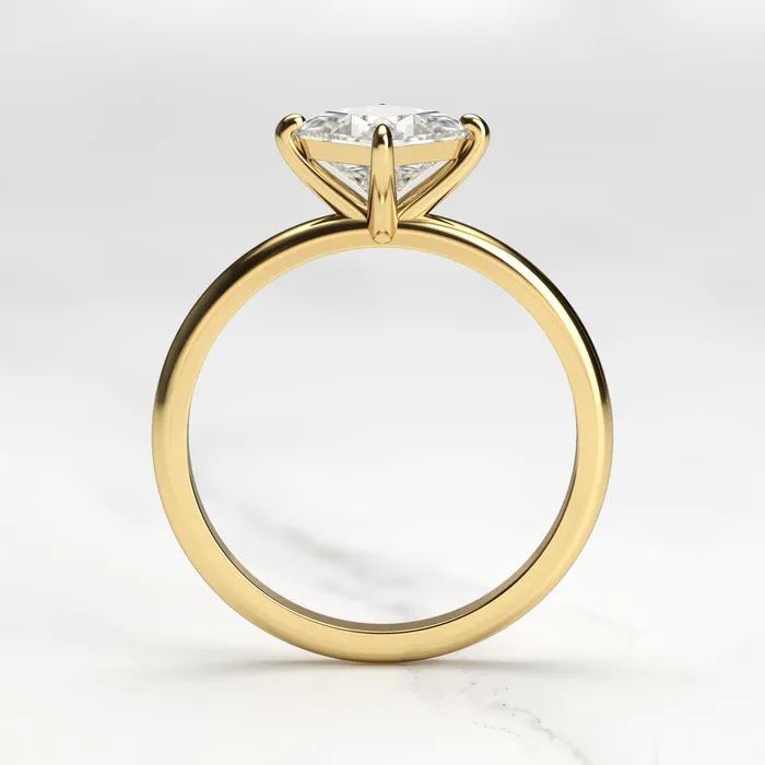 Capucinne Princess Solitaire Moissanite Ring Rings