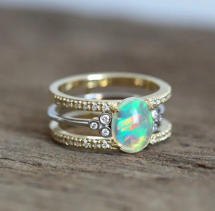 capucinne Rings Maite Opal Ring Set