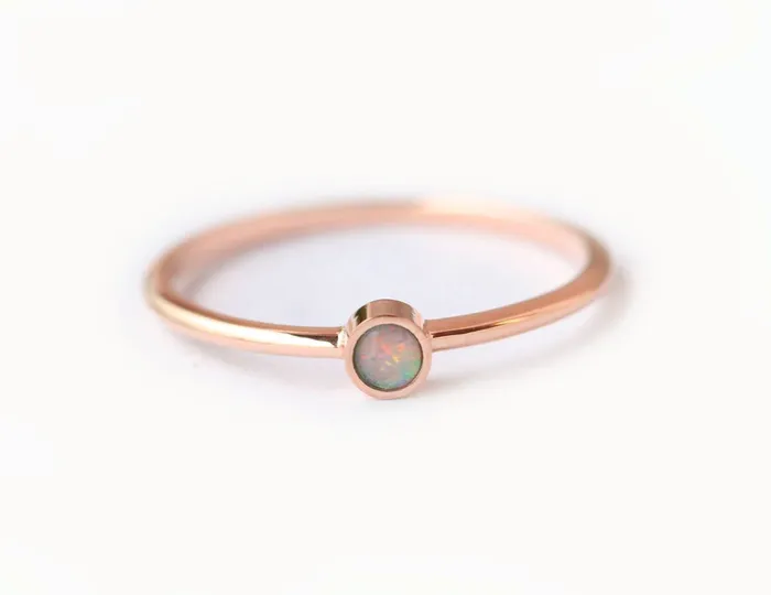 Capucinne Rings Salome Round Opal Ring