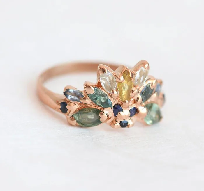 capucinne Rings Yellow Gold Engagement Ring Unique Engagement Ring