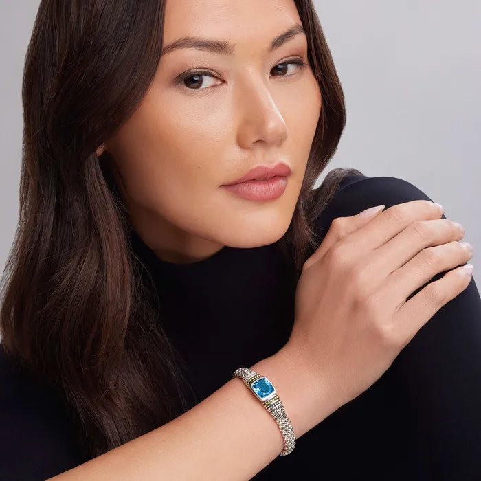 Caviar Color Swiss Blue Topaz Caviar Bracelet 9mm Lagos Bracelets Caviar Color Swiss Blue Topaz Caviar Bracelet 9mm Lagos Bracelets