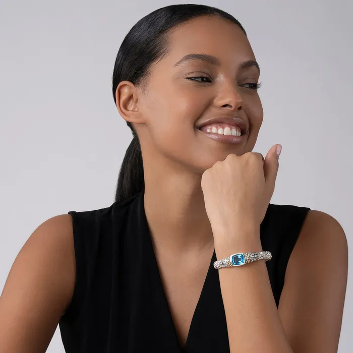 Caviar Color Swiss Blue Topaz Caviar Bracelet 9mm Lagos Bracelets Caviar Color Swiss Blue Topaz Caviar Bracelet 9mm Lagos Bracelets