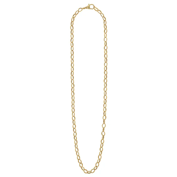 Caviar Gold 18K Gold Fluted Link Necklace Lagos PreStyled Sets Caviar Gold 18K Gold Fluted Link Necklace Lagos PreStyled Sets