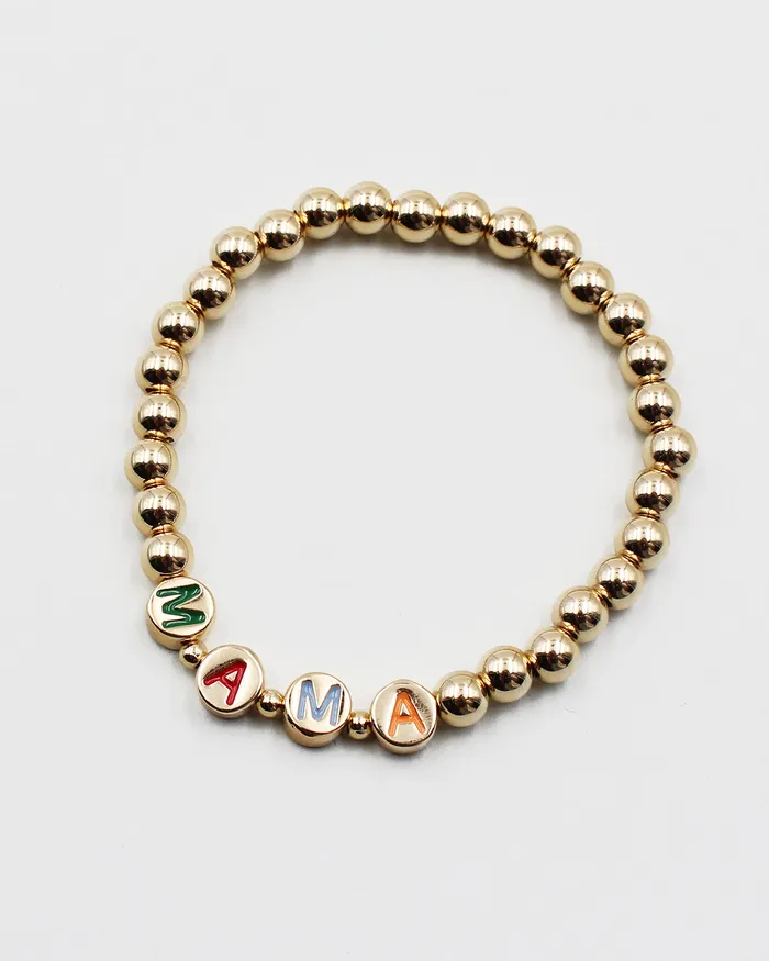CHECK20241 Bracelets MAMA Word Bead Bracelet CHECK20241 Bracelets MAMA Word Bead Bracelet