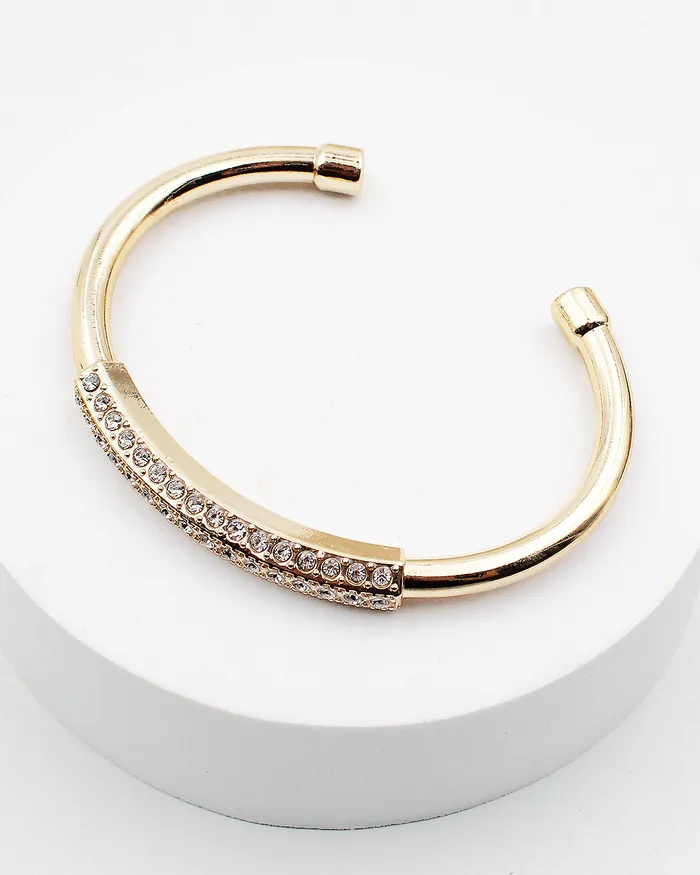 CHECK2024 Bracelets Classic Stone Front Cuff Bracelet